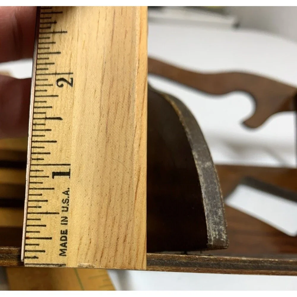 Vintage Wood Cut Out MCM Wall Shelf 3 Tier Figurine Antique Trinket